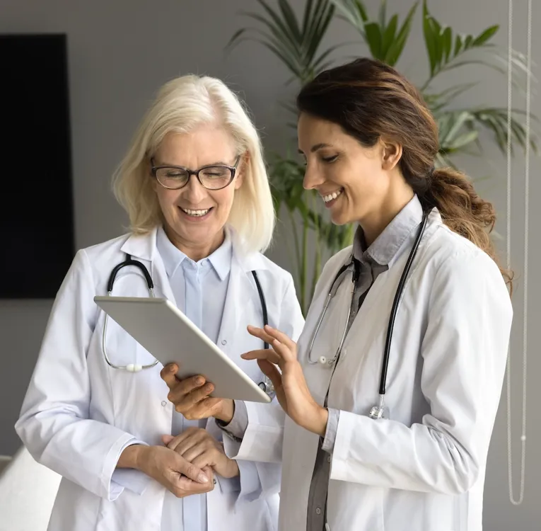 Doctors Collaborating on Patient Data Using a Tablet